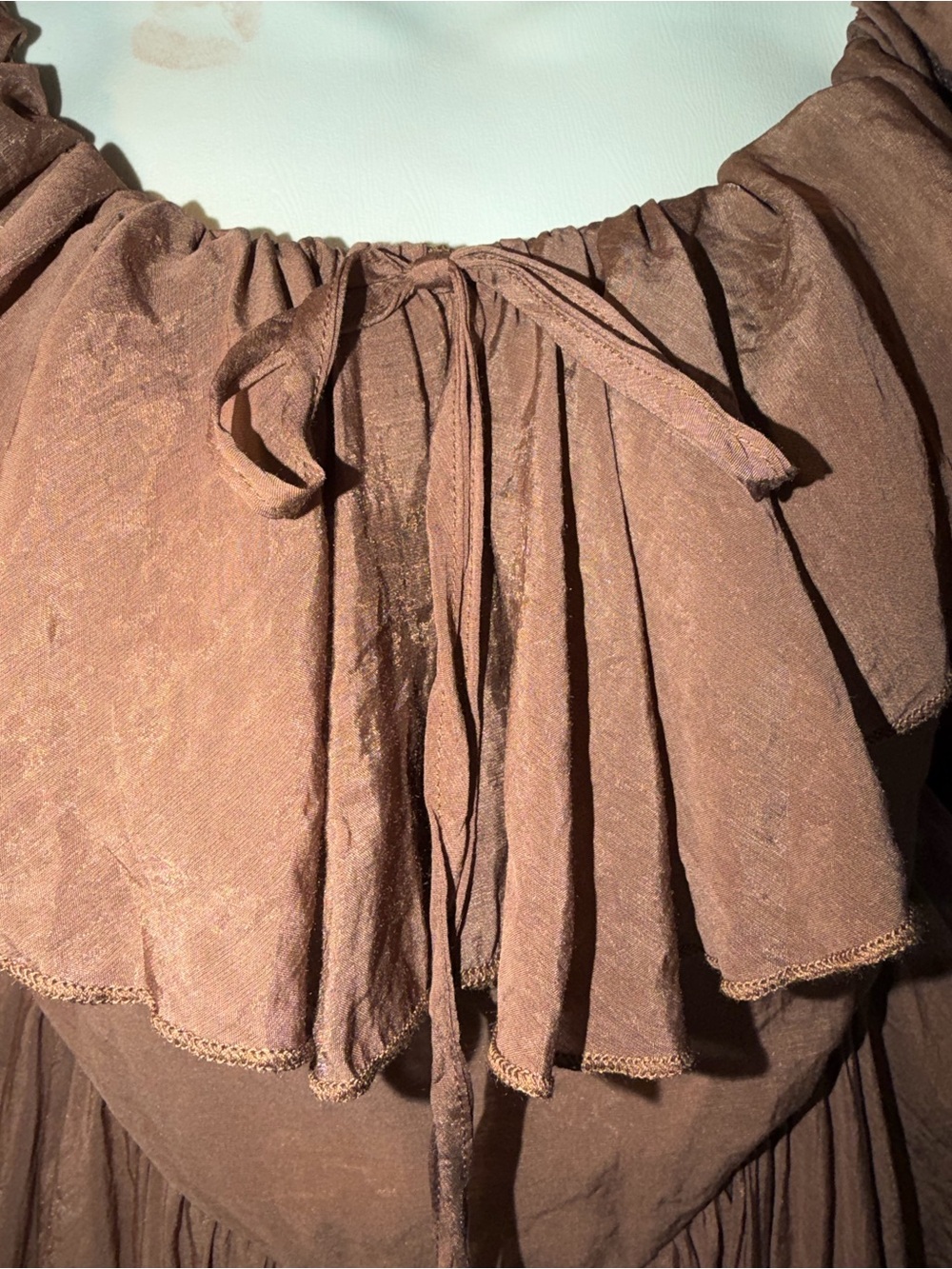 🤎 Cider Milkmaid Ruffled Romper - Picture 3 of 7